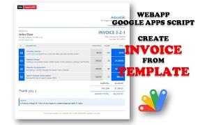 Google Apps Script - WebApp - Create INVOICE from TEMPLATE (Part 1)