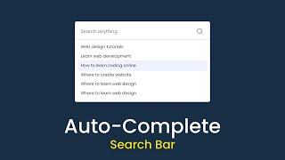How To Make Autocomplete Search Box For Website Using HTML CSS & JavaScript