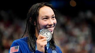 Torri Huske Gets Silver Medal in Women's 100m Freestyle at Paris Olympics (July 31, 2024)