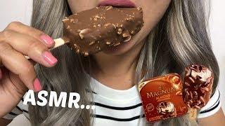 ASMR Magnum Ice Cream Bar [Soft Crunchy Sound] N.E Let's Eat