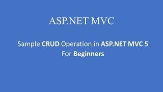 CRUD Operation in MVC 5 using Entity Framework