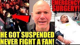 UFC Fighter SUSPENDED & FINED for punching fan at UFC 300,Whittaker had emg surgery,Dana on Ngannou