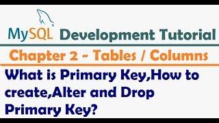 What is Primary Key, Create Primary Key , Alter Primary Key and Drop Primary Key | MySQL Tutorial