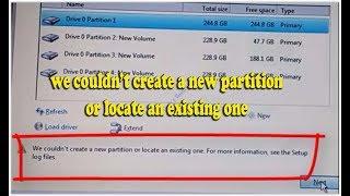 Solved - We Couldn't Create a New Partition or Locate an Existing One