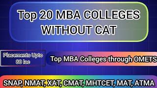 TOP 20 NON- CAT MBA COLLEGES: Exams||Cutoff||Fees||Placement||