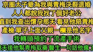 京圈太子爺為我與青梅決裂退婚，人人都說我找了個好老公，直到我查出懷孕那天 看見他陪青梅產檢 單子上面父親一欄是他名字，我轉頭預約了流產手術，3天後他幫青梅取藥 醫生一句話他瘋了|豪门|霸总|