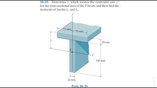 Statics 10.29 - Determine the ȳ, and then find the moments of inertia Ix' and Iy'.