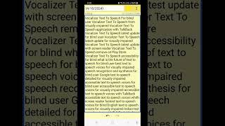 what is the future of text to speech for blind vocalizer TTS remove from play store dont skip 