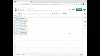 How to number rows in Google Sheets