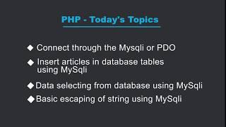 PHP Tutorial | Mysqli  &  PDO