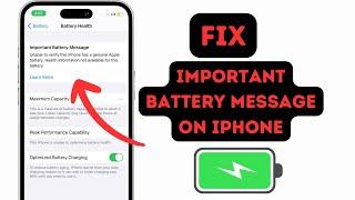 Fix Important Battery Message On iPhone 