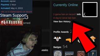 xQc Shocked Realizing he Got Banned by Devs on Steam Game & Shows on his Steam Profile