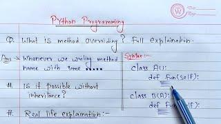 Python Method Overriding | Learn Coding