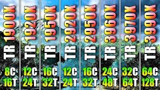 Ryzen ThreadRipper 1900X vs 1920X vs 1950X vs 2920X vs 2950X vs 3960X vs 3970X vs 3990X | RTX 3080