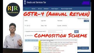 Step-Wise filing of GSTR-4 (Composition Annual Return) | FY 2021-22 | RJR Professional Bulletin