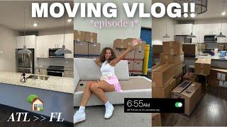 MOVING VLOG 01  new apartment tour + putting my bed together + BACK IN FL w/ TH FAMILYY️