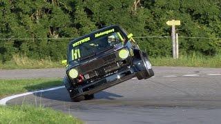 Always at (over?) the limit, VW GOLF 1, 2.0 16V by crazy guy Daniel Wittwer. Swiss Hillclimb 2016