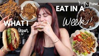 WHAT I EAT IN A WEEK || vegan //  high protein, bulking, building muscle