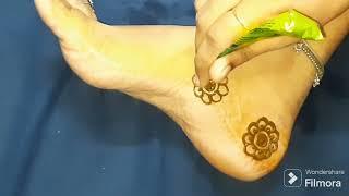 Simple easy leg mehndi design||Flower mehndi design||Beautiful feet mehndi design||DEVI MEHNDI