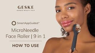 How to use GESKE - MicroNeedle Face Roller | 9 in 1 (Rose Quartz)