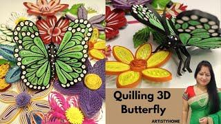 Quilling Butterfly | Quilling 3D Butterfly - Step By Step Tutorial