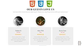 Build a responsive Review website section using html & css