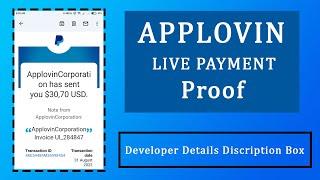 Applovin payment proof bangla। Live Payment Proof $50.03 doller। applovin payment & Earning proof