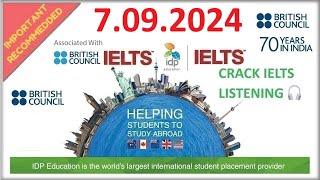 BRITISH COUNCIL IELTS LISTENING PRACTICE TEST 2024 | 7.09.2024