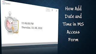 How to add date and time in ms access form