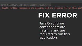 Fix JavaFX runtime components are missing and are required to run this application in IntelliJ IDEA