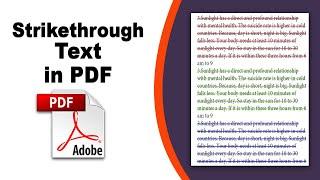 How to strikethrough text in a pdf form in Adobe Acrobat Pro DC 2022