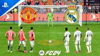 FC 24 | Ronaldo Messi Neymar Mbappe Haaland | Man United vs Real Madrid | Penalty Shootout - PS5