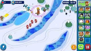 Bloons Adventure Time TD- Supermonkey Sun God vs New Map Mountain Path (Ice Kingdom) Impoppable Mode