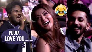 Pooja Hegde and Anirudh Hilarious Reaction To A Fan Slogans @ Beast Movie Press Meet | Manastars