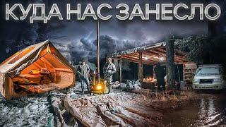 КУДА НАС ПОНЕСЛО//ПИЛИМ ЛЕД//РЫБАЛКА НА ПОПЛАВОК//ГОТОВИМ ЛОСЯ В КАЗАНЕ НА КОСТРЕ.