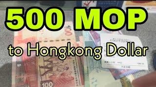 The exchange rate of 500 mop to Hong Kong dollar