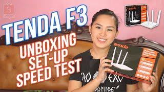 Tenda F3 Wifi Router UNBOXING Set-Up and SPEED TEST 2020