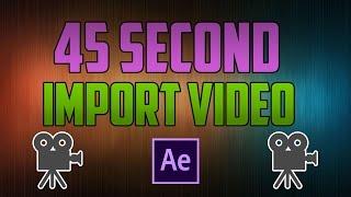 After Effects CC : How to Add / Import Video