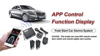 CARQSENG KQ163B Push Start Car Alarms System Remote Engine Start