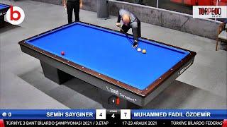 Semih SAYGINER vs Muhammed Fadıl ÖZDEMİR 3 BANT BİLARDO ŞAMPİYONASI 2021/3.ETAP 3 Cushion Billiards