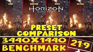 Horizon Zero Dawn | Graphics Preset Comparison | Benchmark | Ultrawide 3440x1440 | RTX 2080 ti