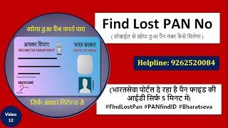 Find Lost PAN (Find Pan card by aadhaar number) |  खोया हुआ पैन नंबर कैसे मिलेगा | PAN Find Portal