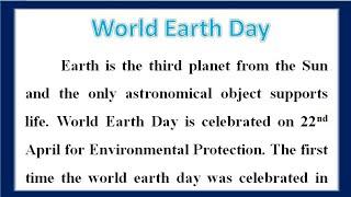 Earth Day Essay in English international Earth day Speech Essay on  Earth | Essay on world Earth day