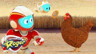 Chicken Chaos: Space Ranger Roger's Fast-Feathered Round-Up! | Funny Kids Cartoon Video
