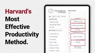 Timebox: Harvard's Most Effective Productivity Method