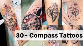 Compass tattoo designs | Compass tattoo time lapse | Clock and compass tattoo designs | Arrow Tattoo