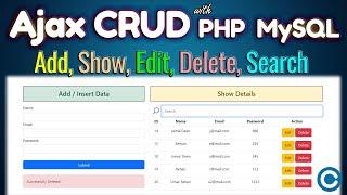 Ajax PHP CRUD Complete project for beginners - Urdu - Hindi