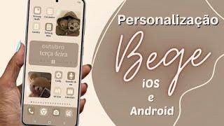 PERSONALIZAÇÃO BEGE e MARROM *iOS e ANDROID* | Organizando e Personalizando Meu Celular - Urso Fofo