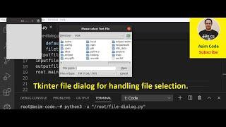 Tkinter file dialog for handling file selection