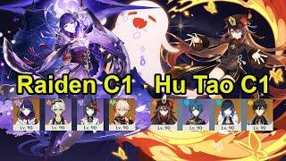 [New Abyss] Raiden c1 Hypercarry & Hu Tao C1 double hydro abyss 4.3 Floor 12 Genshin impact